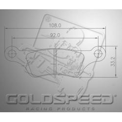 Brakepad SET GOLDSPEED 524 PCR FRONT - K4A HYDR.  REAR