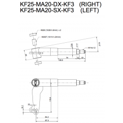 LEFT SPINDLE MA20 FOR OKJ - 10,5° - D.25mm BEARINGS D.10mm - HARD