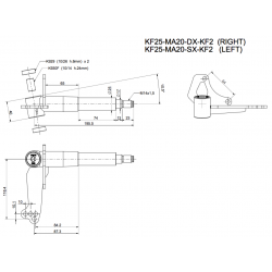 LEFT SPINDLE MA20 FOR OKJ - 10,5° - D.25mm BEARINGS D.10mm - HARD