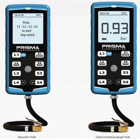 Prisma bandenspanningmeter HiPreMa 4 + stopwatch + IR temperatuur