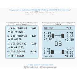 Prisma Reifendruckprüfer HiPreMa 4 + Stoppuhr + IR-Temperatur