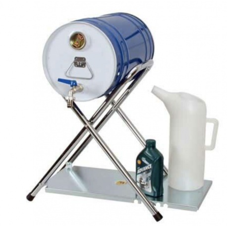 Folding Fuel Barrel Stand with Table