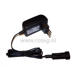 Battery charger for 2.4-12 V NiMH batteries with AMP Super Seal conn.