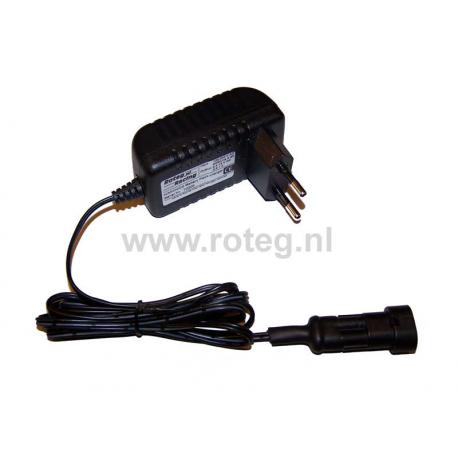 Battery charger for 2.4-12 V NiMH batteries with AMP Super Seal conn.